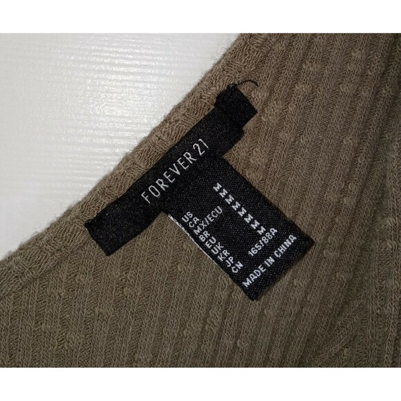 Forever 21 V-Neck Sweater Tank Dress Knee Length Buttons Size Medium - Picture 2 of 4